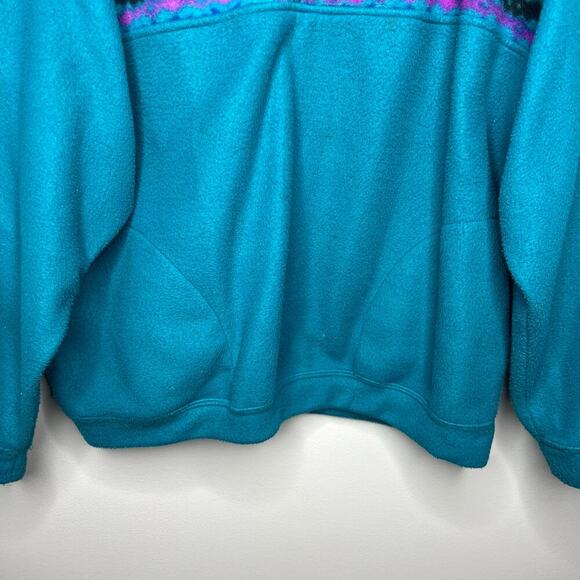 Vintage Men's 90s 1/4 ZipPullover Fleece Size Large Aztec Snow Ski Snowboard 80s - Picture 4 of 8